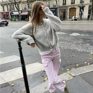 Zara Pink Stripe Cargo Pants